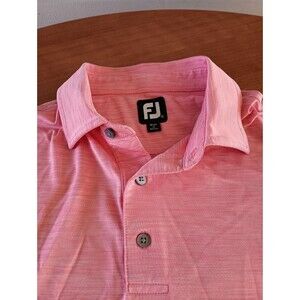 Footjoy Golf Shirt Polo Men's XL Pink Stretch Logo Short Sleeve Zebra Print